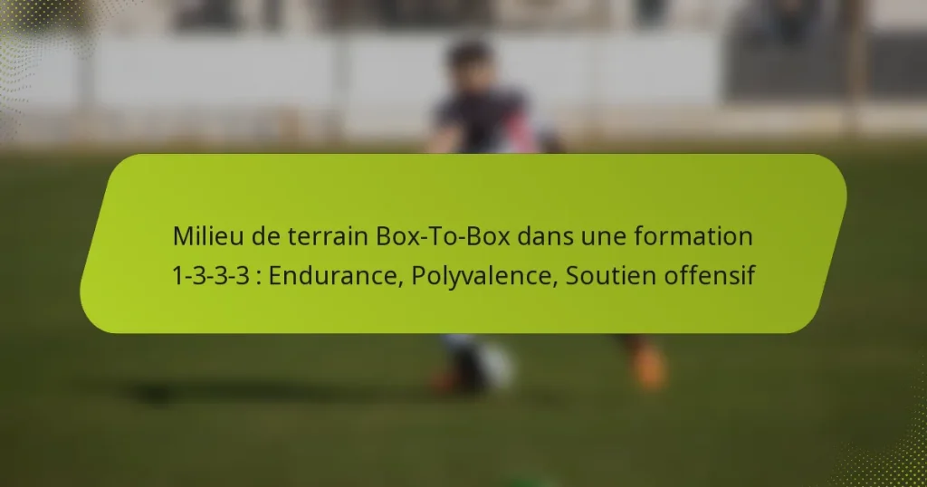 Milieu de terrain Box-To-Box dans une formation 1-3-3-3 : Endurance, Polyvalence, Soutien offensif